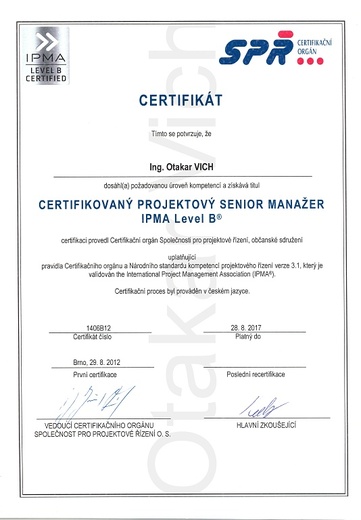 Certifikát Projektový manažer